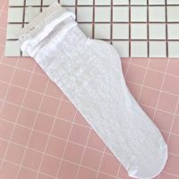 YUNWUXIN复古甜美韩国小花边日系蕾丝花朵镂空网袜薄款短袜堆堆袜多色袜子