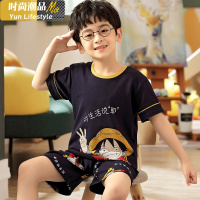YUNWUXIN男童睡衣棉中大童男孩卡通夏季薄款短袖初中生男家居服套装夏天睡衣