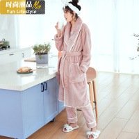 YUNWUXIN睡衣女秋冬长款珊瑚绒裤子冬2020情侣睡袍加厚加绒男冬季套装浴袍睡衣