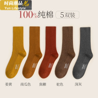 YUNWUXIN棉袜子女堆堆袜中筒袜春秋夏季薄款棉中长筒韩国日系女士长袜袜子