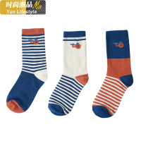 YUNWUXIN云朵工厂八头船条纹中筒袜学院风透气薄款袜子凉鞋外穿袜袜子