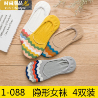 YUNWUXIN船袜女浅口隐形春夏薄款硅胶防滑女士短袜女韩国可爱低帮脚底袜套袜子