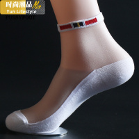 YUNWUXIN足野豹新款夏季玻璃丝棉底袜子男中筒超薄透气冰丝短袜商务休闲男袜子