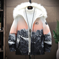 BaLuoShang冬季外套男女情侣2020新款棉衣韩版潮流加厚派克羽绒棉服渐变棉袄棉衣