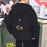 BaLuoShang冬季面包服棉衣男加厚保暖外套学生印花火影潮流韩版连帽棉服宽松棉衣