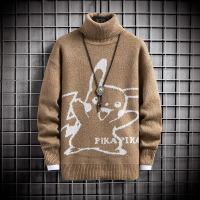 BaLuoShang毛衣男士2020年新款加厚皮卡丘秋冬季高领潮流衣服打底长领针织衫毛衣