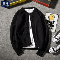 BaLuoShang针织开衫男春秋季加肥加大码韩版宽松毛衣长袖上衣服毛线衫男外套毛衣