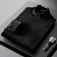 BaLuoShang双面绒打底衫男加绒加厚半高领长袖t恤秋衣金丝绒冬秋装保暖上衣毛衣
