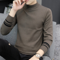BaLuoShang秋冬季中领打底针织小衫男士加绒加厚半高领毛衣潮流内搭保暖上衣毛衣