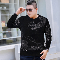 BaLuoShang冬季加厚保暖雪尼尔毛衣男v领胖子加肥加大码宽松毛衫肥胖男装毛衣