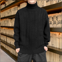 BaLuoShang高领毛衣男士秋冬季加厚款潮流粗毛线麻花针织衫青少年百搭打底衫毛衣