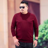 BaLuoShang佐基亚男士圆领休闲毛衣肥佬宽松针织衫胖子加肥加大码纯色打底衫毛衣
