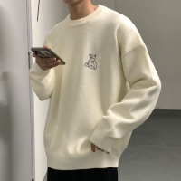 BaLuoShang情侣装2020新款秋装圣诞节针织毛衣冬季男小熊加厚蓝粉色打底线衫毛衣