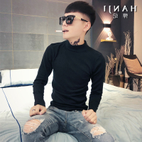 BaLuoShang秋冬季男装半高领纯色毛衣修身打底针织衫痞帅社会小伙立领线衣潮毛衣