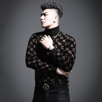 BaLuoShang言吉毛衣线衣潮流休闲打底高领轻奢欧洲冬男装新款秋装上衣针织衫毛衣
