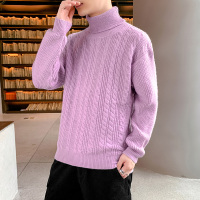 BaLuoShang高领毛衣男士2020新款韩版修身加厚保暖针织衫麻花冬装套头线衣潮毛衣