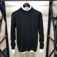 BaLuoShang莫迪洛男装JJ秋冬款半高领纯色绒混纺修身青年针织衫打底衫毛衣毛衣