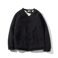 BaLuoShang中国风加绒棉衣男秋冬季加厚外套青年唐装棉袄中式棉服复古居士服棉衣