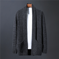 BaLuoShang「洛英」加厚雪尼尔纯色开衫毛衣男韩版时尚秋冬季帅气针织衫男装毛衣