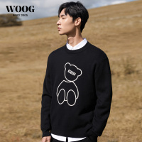 BaLuoShangWOOG2005小熊圆领套头男士毛衣2020秋冬季新款韩版潮流加厚针织衫毛衣