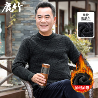 BaLuoShang中年男士加厚针织衫爸爸装冬季新款中老年人雪尼尔加绒毛衣男毛衣