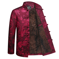 BaLuoShang秋冬季加绒加厚唐装男棉服中国风中老年汉服爸爸装棉袄生日过寿服棉衣