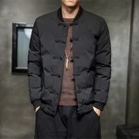 BaLuoShang中国风唐装羽绒棉服复古风青年盘扣棉衣棒球服棉袄冬季加厚外套男棉衣
