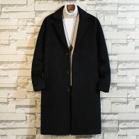 BaLuoShang秋冬季中长款毛呢大衣男士双面呢子外套情侣韩版潮流大码英伦风衣毛呢大衣