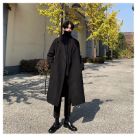 BaLuoShang秋冬韩版毛呢大衣男中长款加厚新款潮流宽松日系风衣百搭呢子外套毛呢大衣