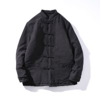 BaLuoShang中国风冬季古风加棉外套青年中山装棉衣男士唐装棉服中式古装棉袄棉衣