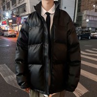 BaLuoShang棉袄男潮牌冬季加厚棉衣面包服韩版潮流学生pu皮羽绒棉服外套衣服风衣