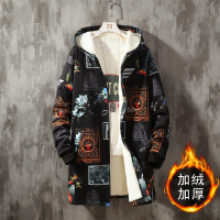 BaLuoShang风衣男士中长款秋冬季宽松大码胖子加绒加厚学生大衣韩版潮流外套毛呢大衣