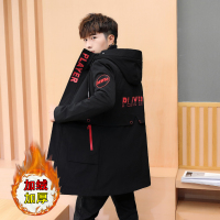 BaLuoShang12冬季13青少年中长款棉衣15男孩16岁学生棉服17加厚羔绒外套男棉衣