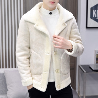 BaLuoShang冬季毛呢大衣男短款小风衣韩版潮流加厚一体夹克男双面穿外套毛呢大衣