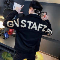 BaLuoShang秋季男士夹克呢子外套上衣工装修身潮流休闲帅气潮牌网红毛呢大衣毛呢大衣