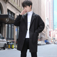 BaLuoShang风衣男士中长款外套秋冬季帅气英伦风2020年新款韩版潮流毛呢大衣毛呢大衣