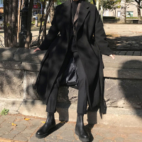 BaLuoShang秋冬季新款毛呢大衣男韩版宽松过膝双面呢风衣中长款非绒外套毛呢大衣