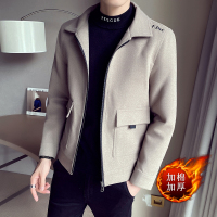 BaLuoShang2020秋冬季新款风衣男短款修身毛呢大衣韩版潮流帅气呢子夹克外套毛呢大衣