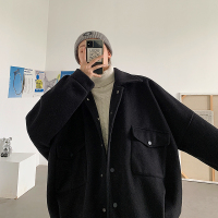 BaLuoShang秋冬季外套男士潮流毛呢大衣短款风衣帅气夹克大码痞帅加厚学院风毛呢大衣