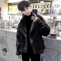 BaLuoShang冬季外套男潮牌羔绒棉服社会精神小伙棉袄网红韩版潮流加厚棉衣风衣