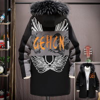 BaLuoShang棉衣外套男孩冬季潮流加绒派克服韩版青少年中学生加厚潮牌棉服装风衣