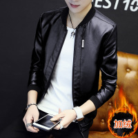 BaLuoShang皮衣男士秋冬季外套加绒加厚棒球服皮夹克2020新款潮流帅气机车服风衣