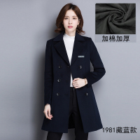 BaLuoShang职业装银行工作服酒店前台收银呢子大衣中长款毛呢外套女秋冬装男风衣