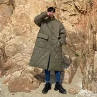 BaLuoShangMRCYC冬季棉衣男中长款韩版潮流棉服外套帅气宽松学生军大衣棉袄风衣