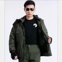 BaLuoShang工作服棉衣加绒加厚男冬季军大衣工程保暖电焊防寒服劳保棉袄风衣