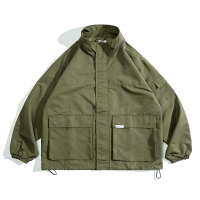 BaLuoShangBDCT原创 军绿工装外套男潮牌 春秋宽松休闲机能棒球立领教练夹克风衣