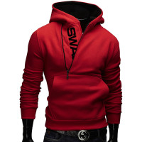 BaLuoShang春秋新款韩版男士连帽套头斜拉链卫衣大码运动帽衫外套学生潮卫衣风衣