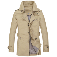 BaLuoShang春季新款风衣男短款休闲中年男士风衣夹克春秋外套男成熟上衣风衣