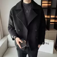 BaLuoShang风衣男士2020新款短款毛呢子大衣英伦风秋冬季韩版潮流设计感外套风衣