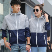 BaLuoShang春装情侣薄款外套青少年女士修身休闲连帽夹克运动风衣学生班服男风衣